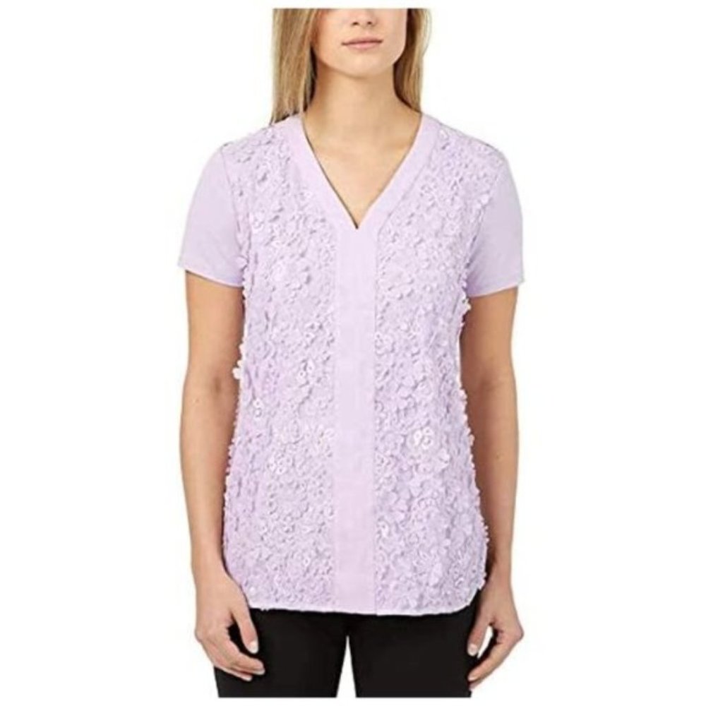 Badgley Mischka Ladies' 3D Flower Top Mystic Lilac